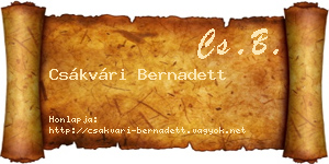 Csákvári Bernadett névjegykártya