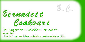 bernadett csakvari business card