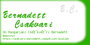 bernadett csakvari business card